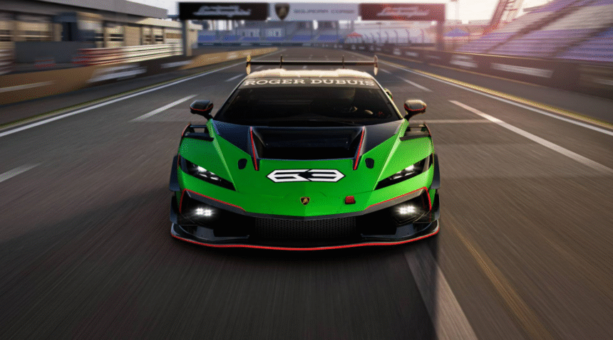 Front view of Lamborghini Temerario Super Trofeo